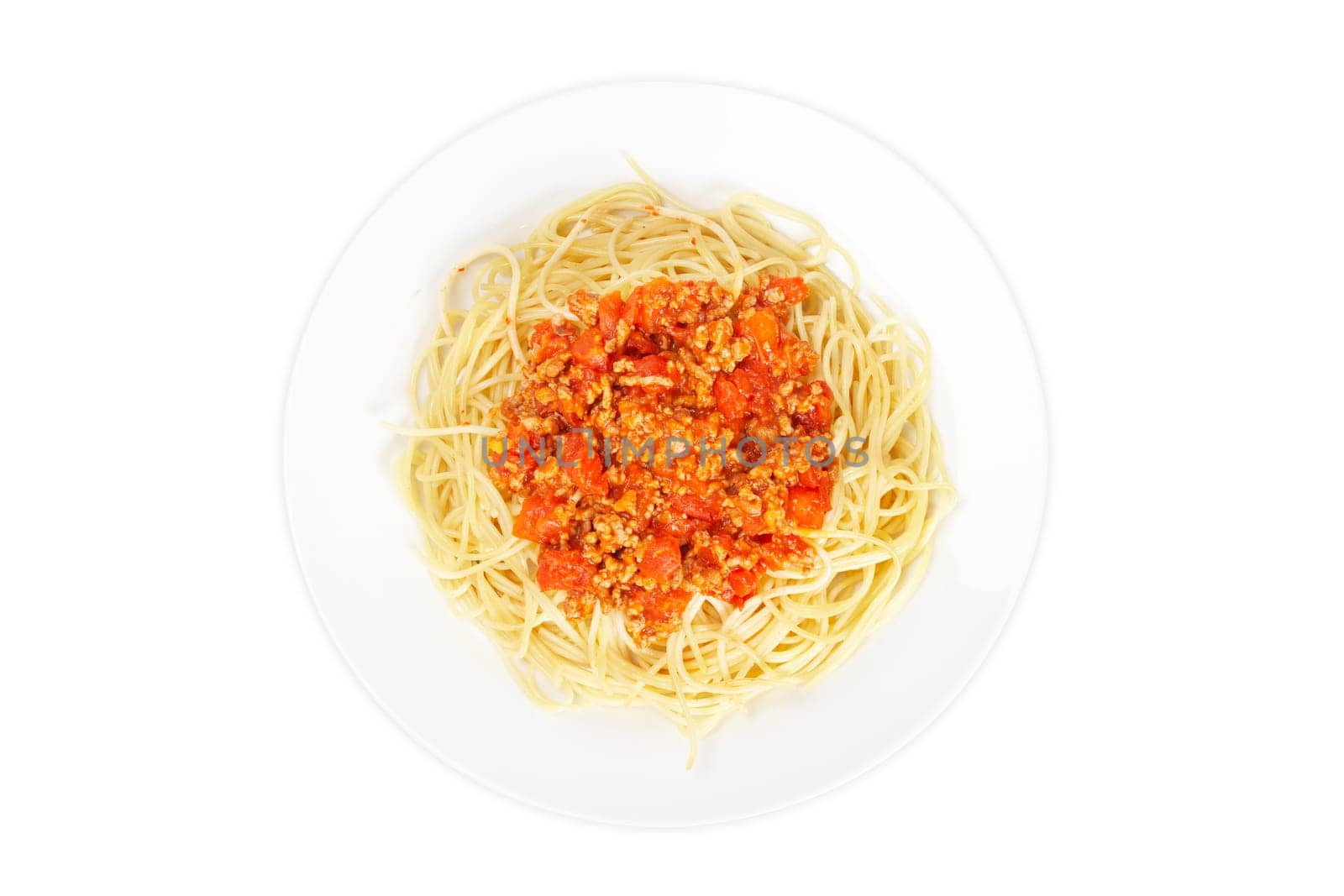 Spaghetti with tomato sauce and meat