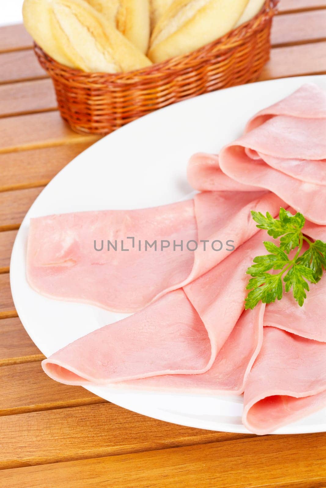 Slices of spanish ham and bread