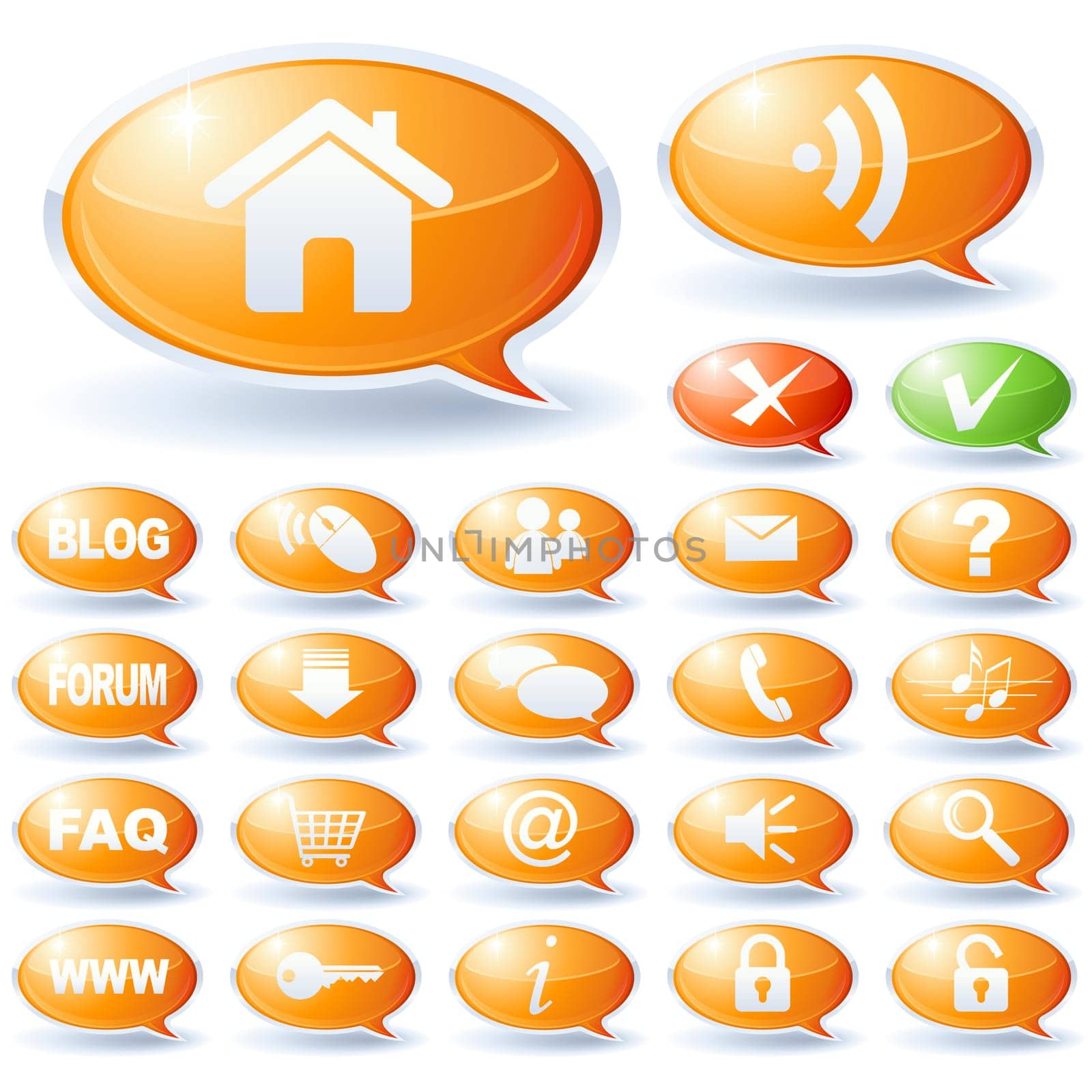 Internet speech bubbles collection