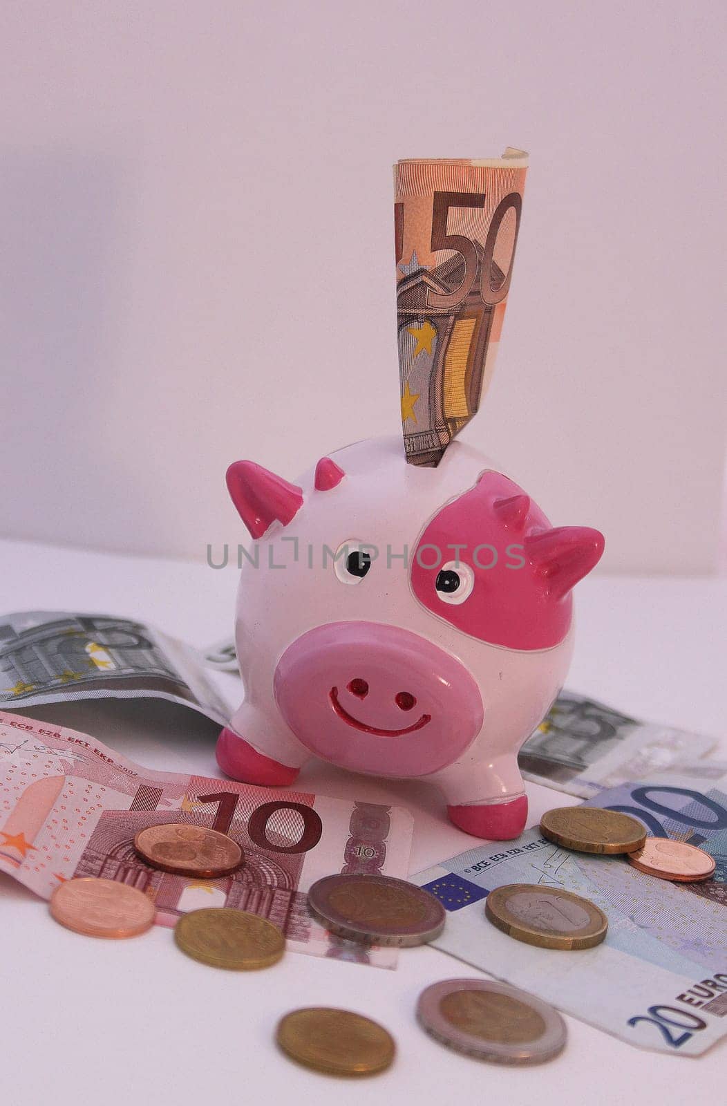 Money box with money