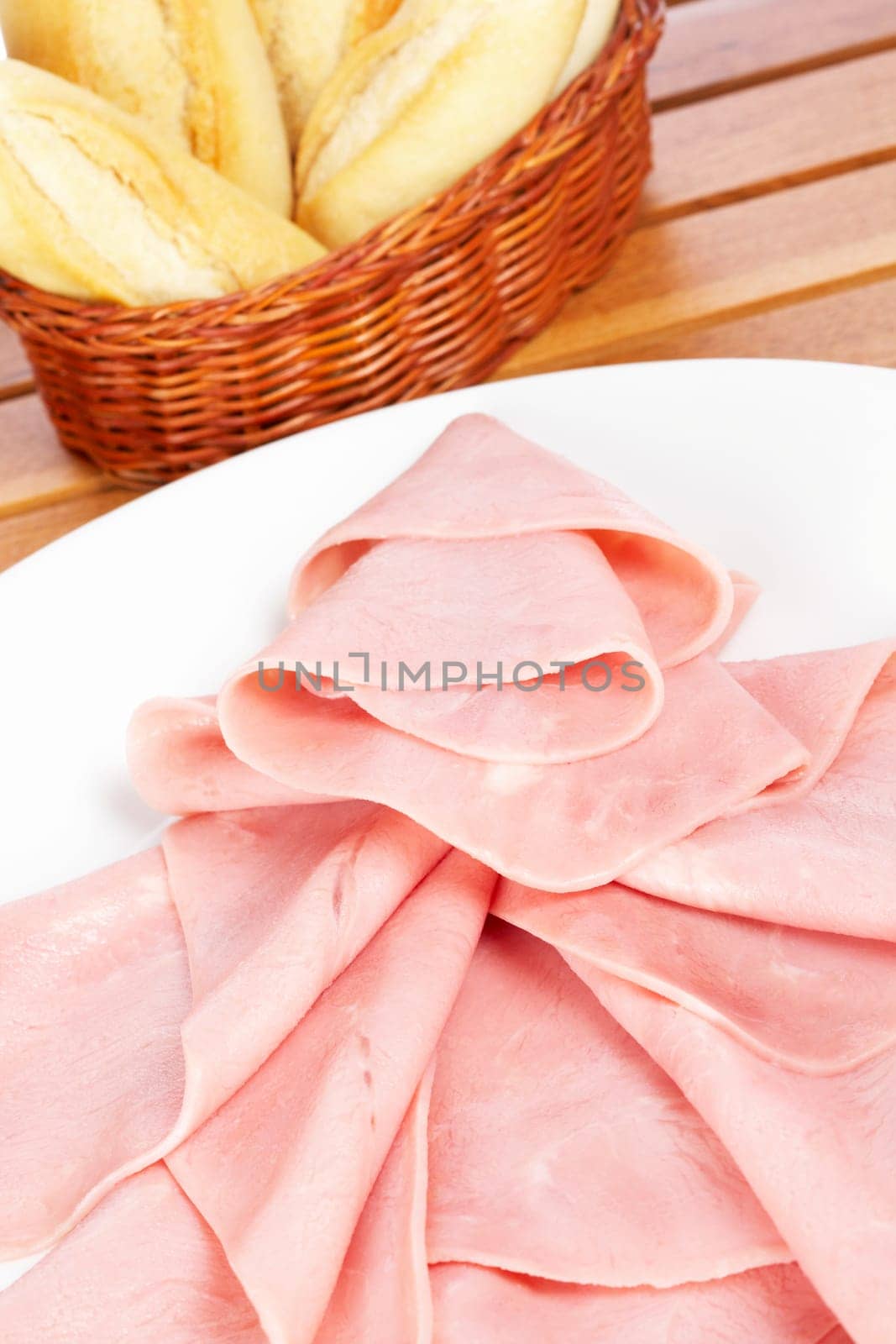 Slices of spanish ham and bread