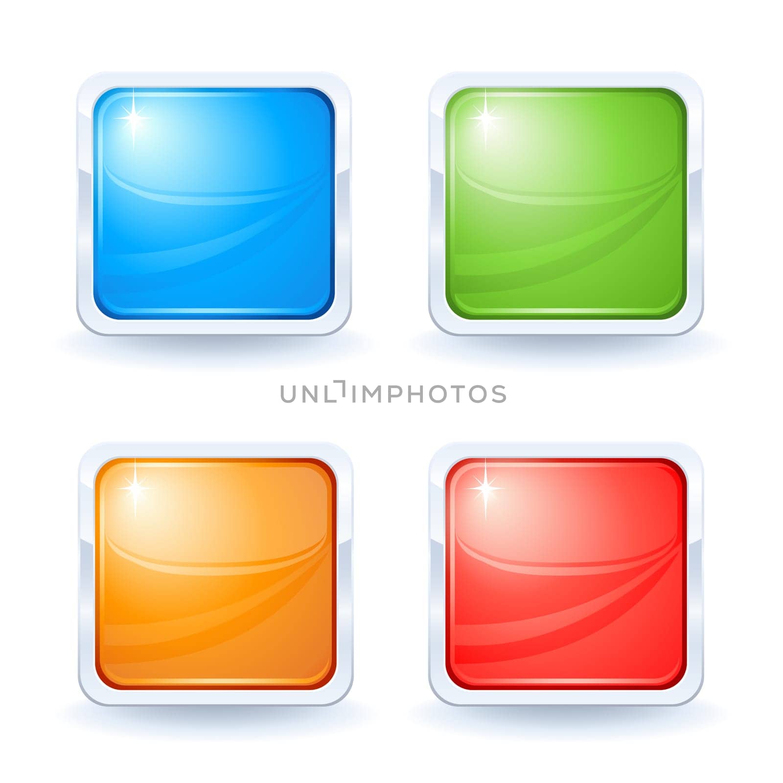 Four shiny buttons