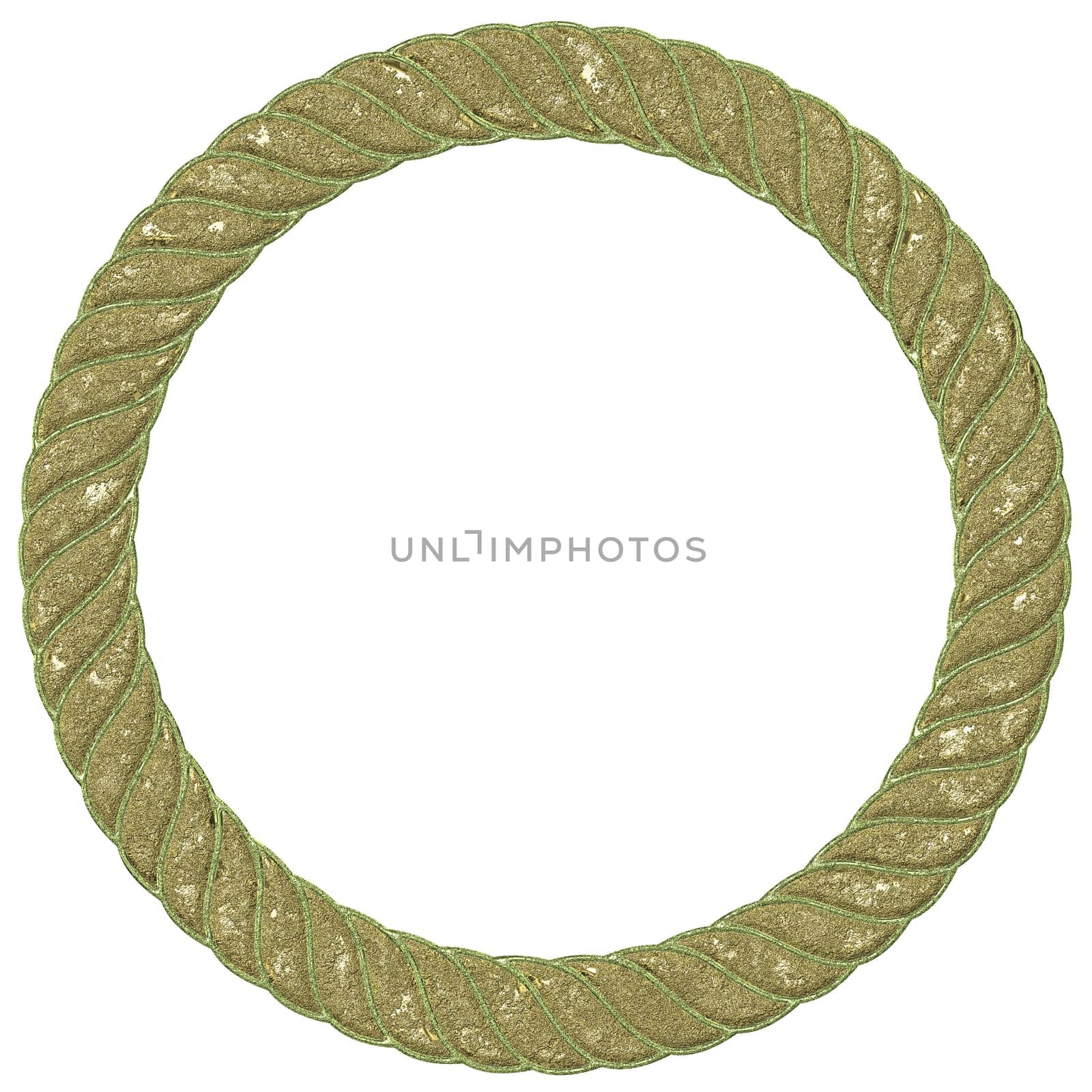 Gold-plated frame - Round - Rope