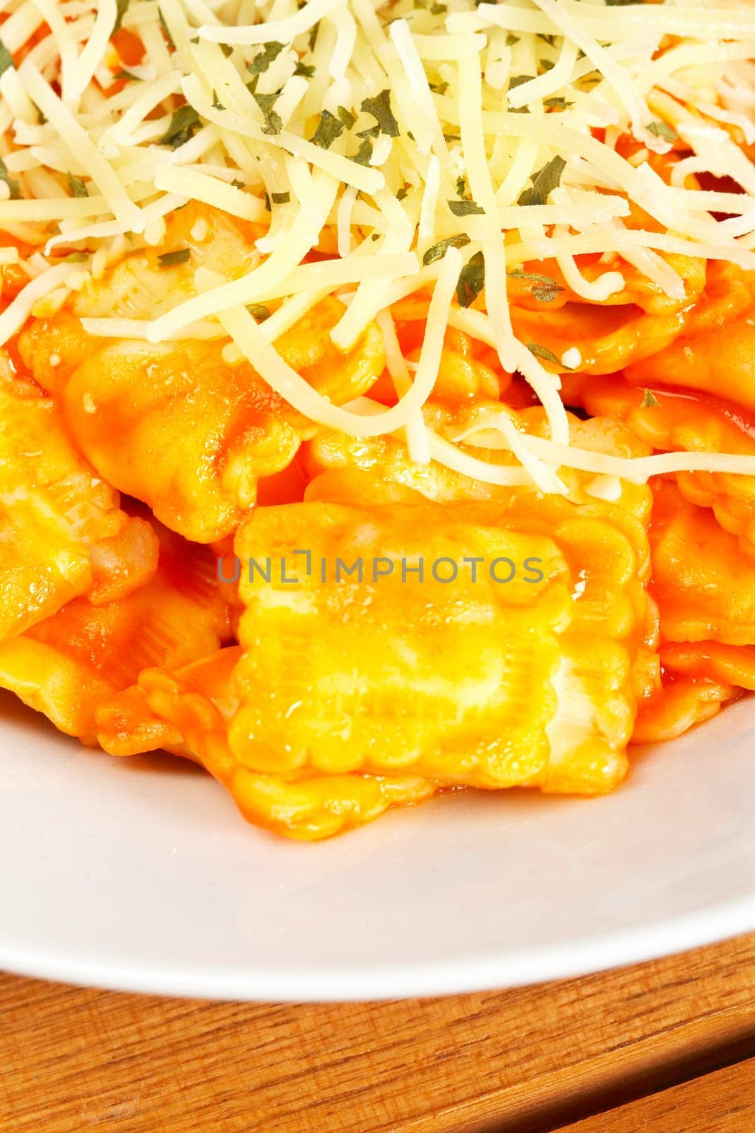 Italian pasta with cheese and tomato