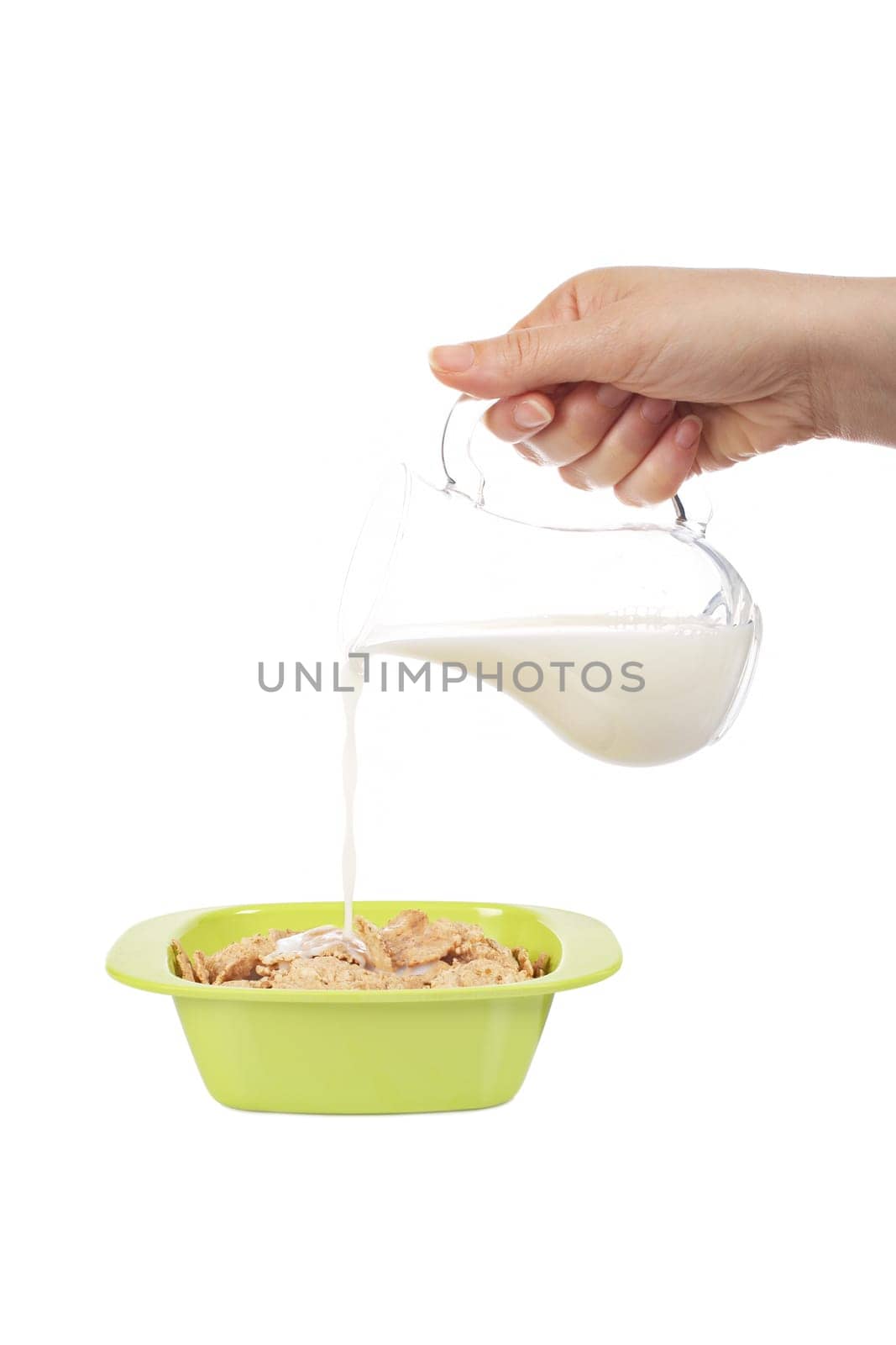 Pouring milk