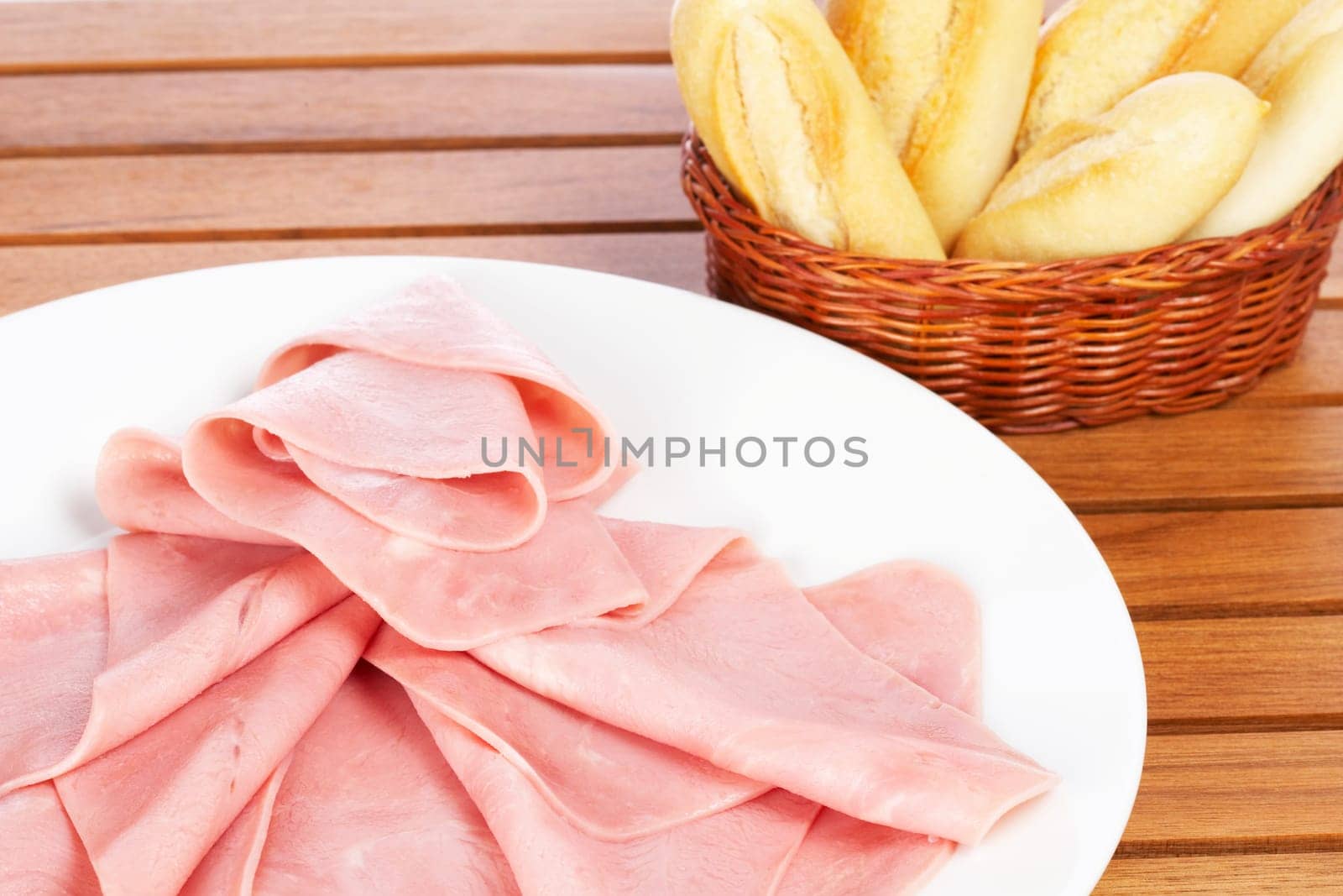 Slices of spanish ham and bread