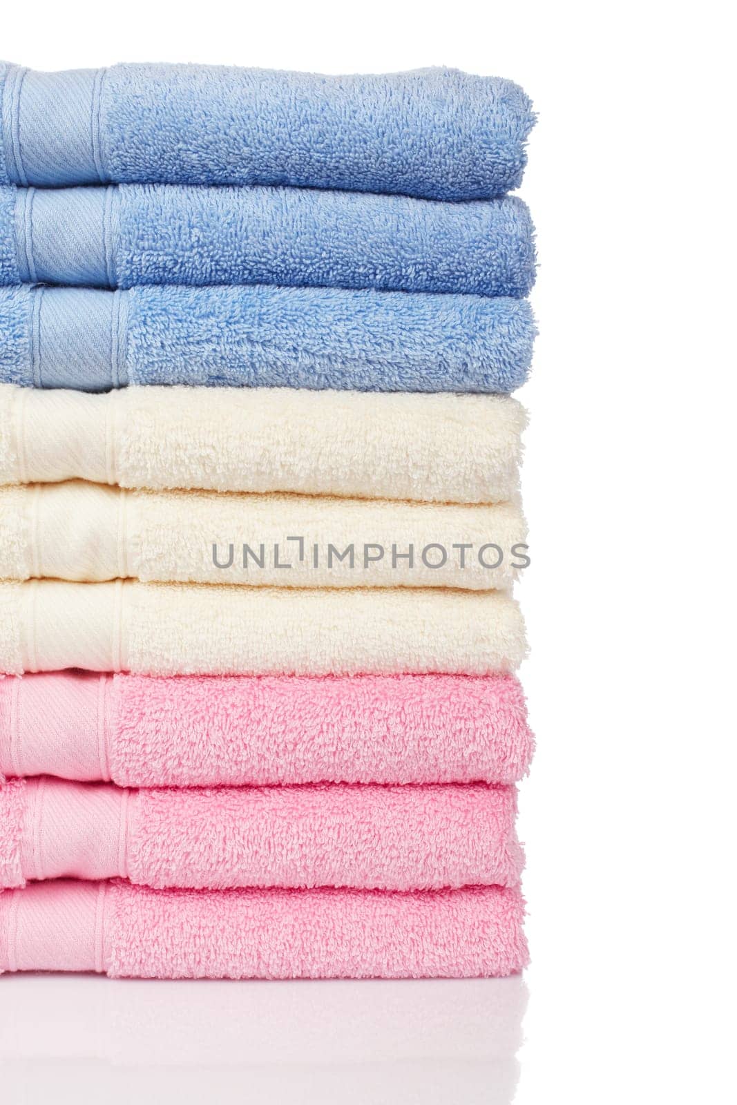 Multicolored towels stacked