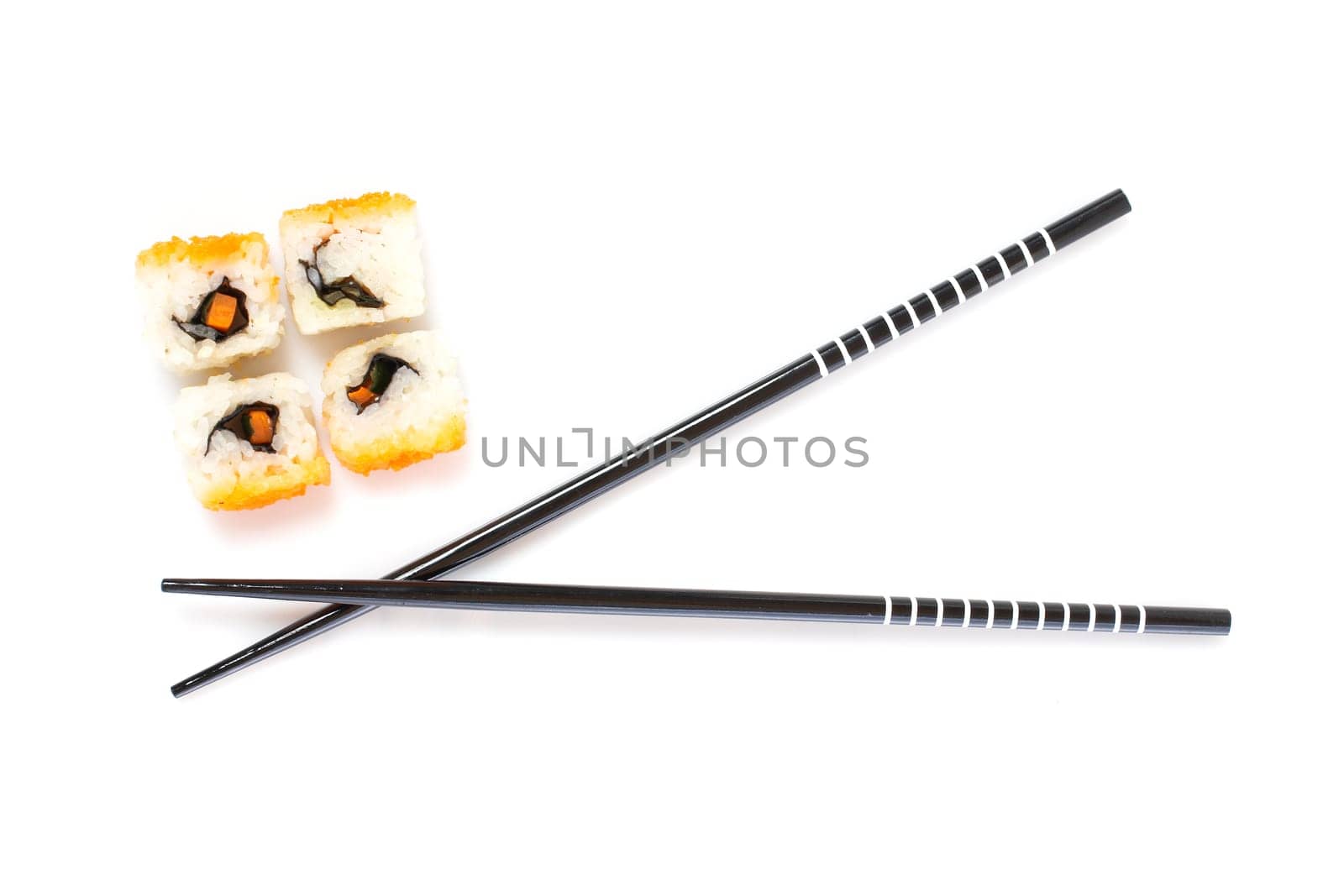 Sushi and chopsticks