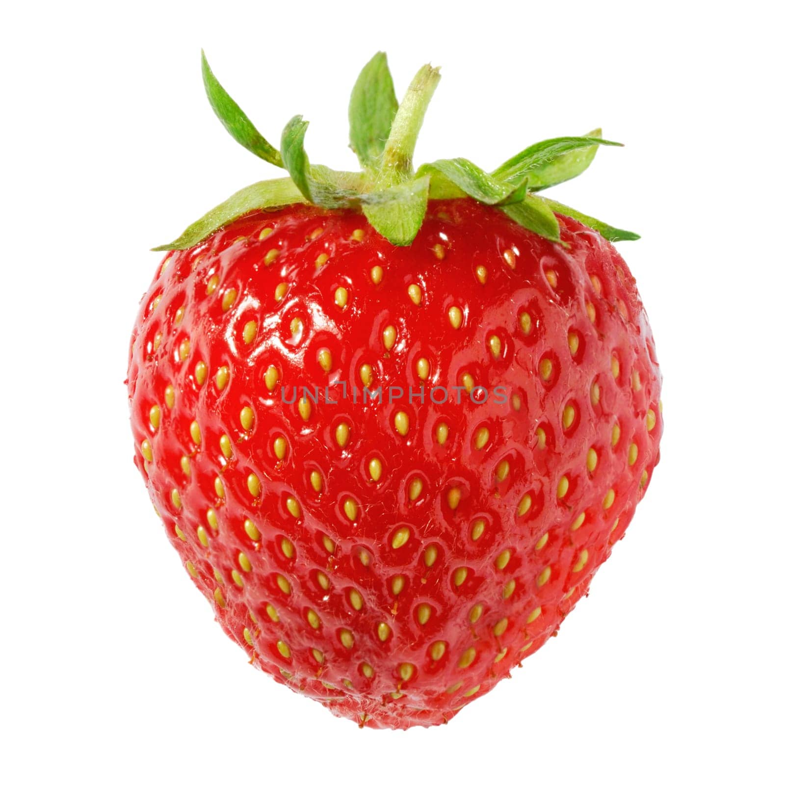 Ripe strawberry on white