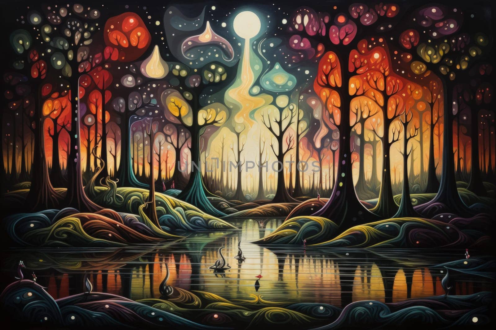 Journey through mystical forests filled with enchanted flora and sentient, conversing trees, where reality seamlessly intertwines with fantasy.