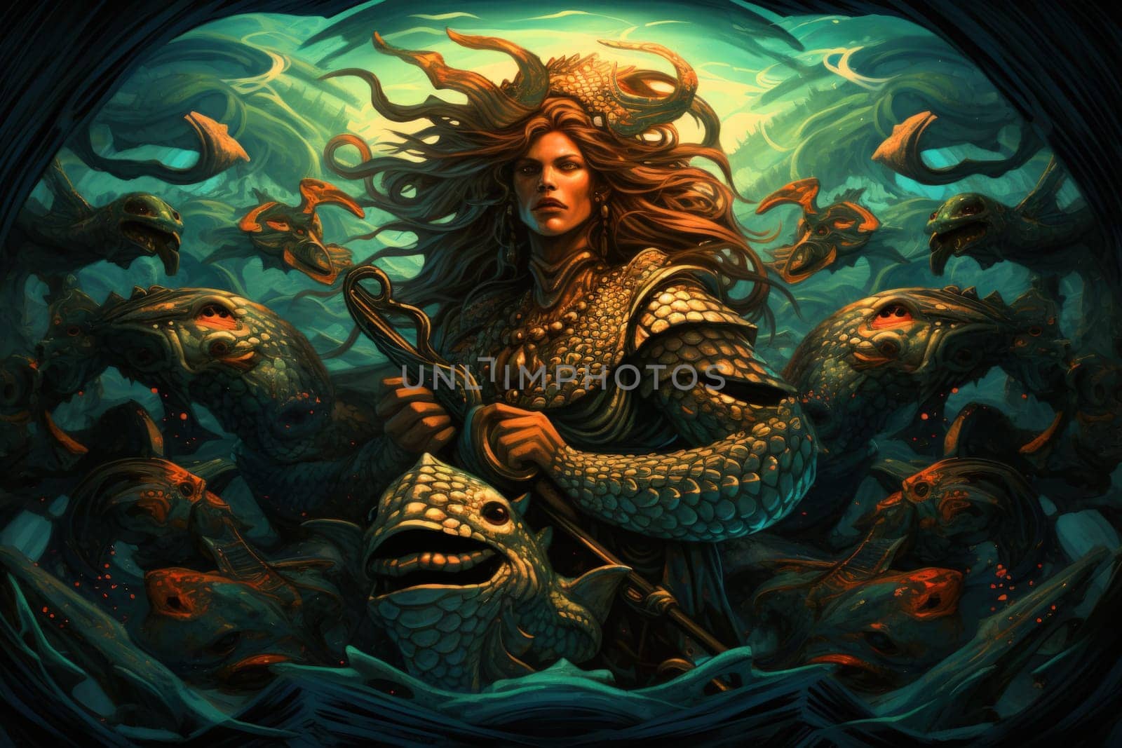 Immerse yourself in the depths of the fantastical with this captivating illustration by a professional visual artist.