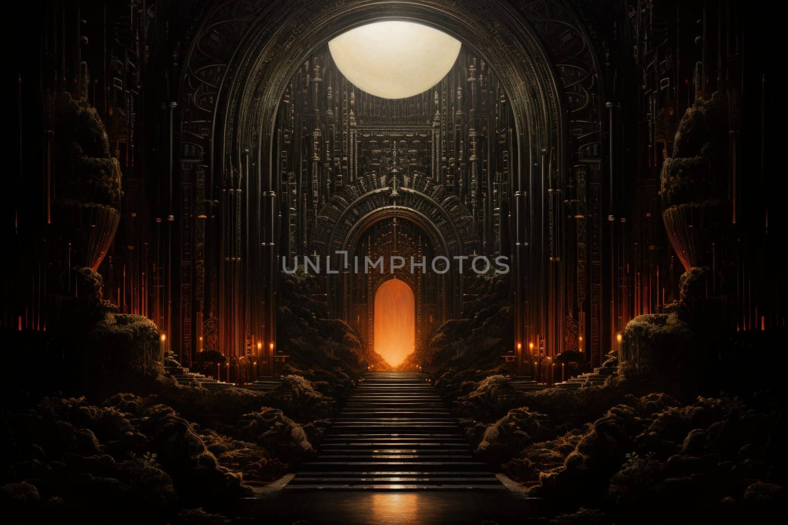 Hidden amidst the ethereal landscapes of fantasy, enigmatic shadow gates stand as enigmatic thresholds to realms concealed in obscurity.