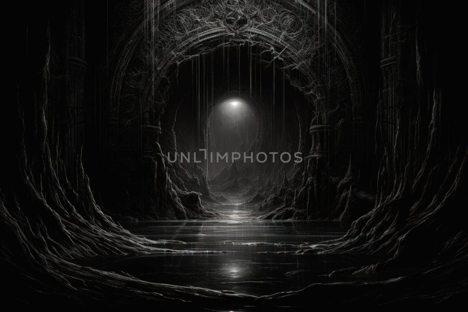 Hidden amidst the ethereal landscapes of fantasy, enigmatic shadow gates stand as enigmatic thresholds to realms concealed in obscurity.