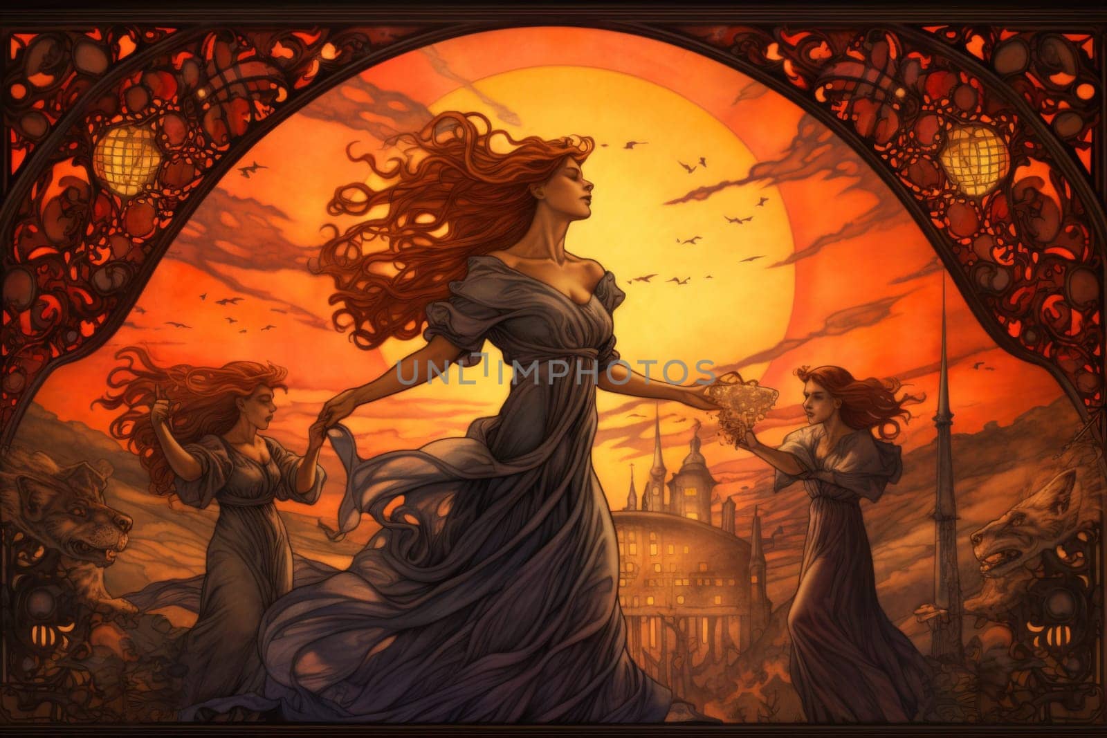 Venture into a mystical realm where fierce werewolves, under the enchanting light of the full moon, undergo their awe-inspiring transformation.