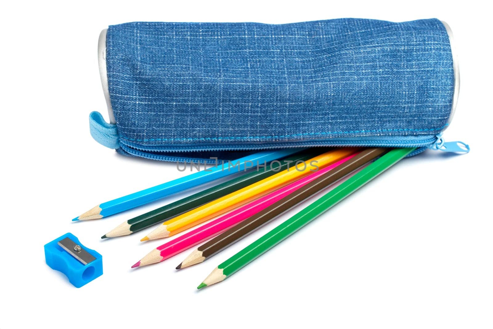 Blue pencil case