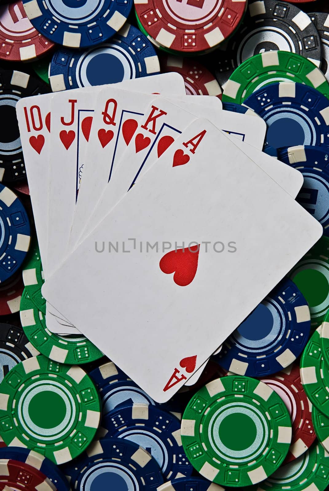 Royal Flush of Hearts