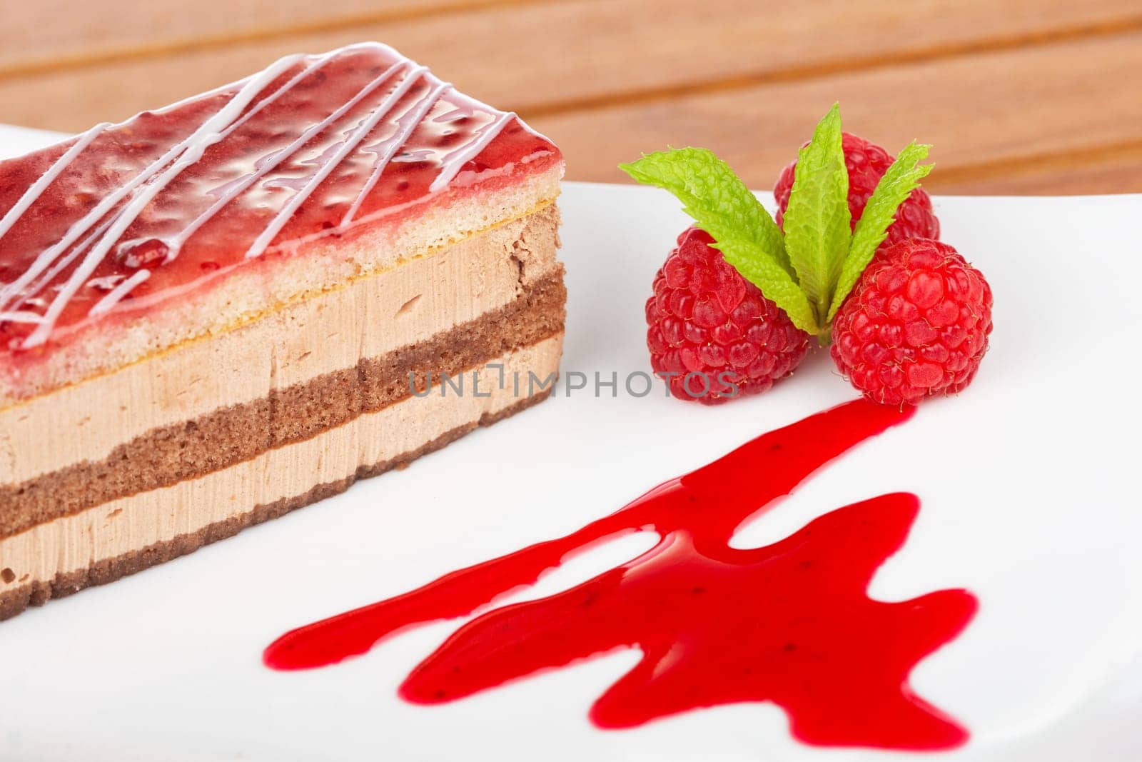Delicious raspberries cake
