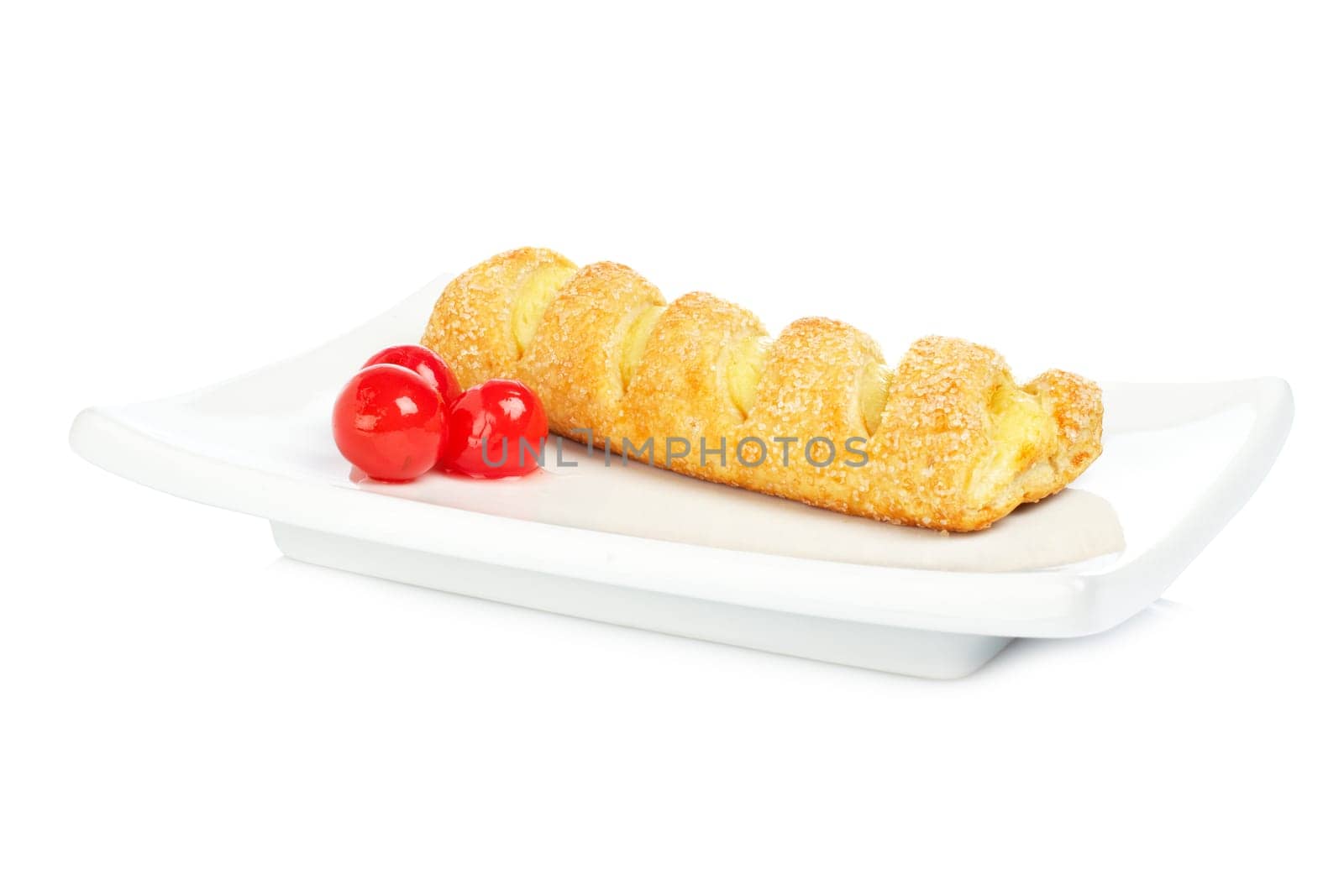 Delicious cake and cherries