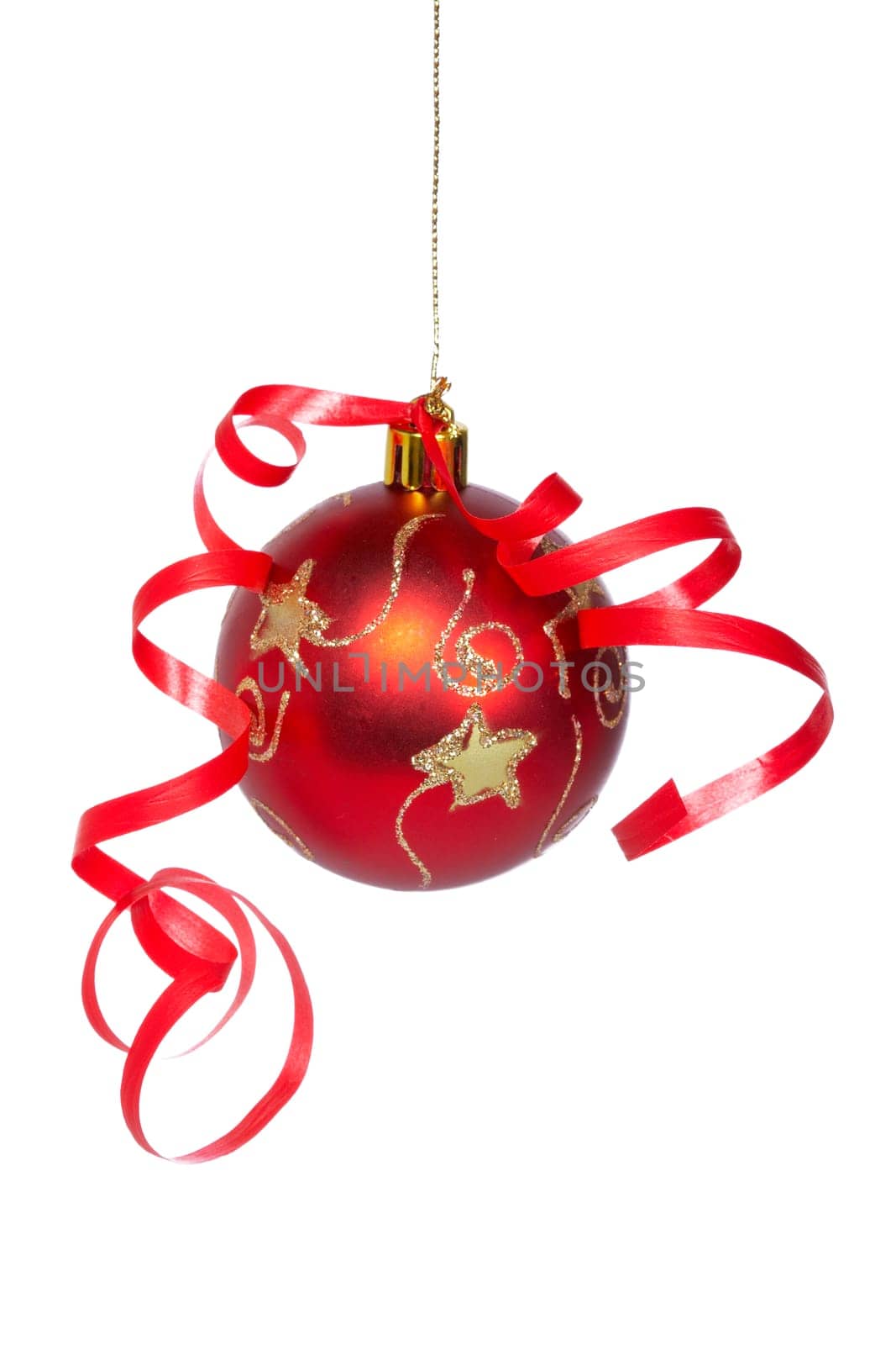 Christmas ball with a ribbon