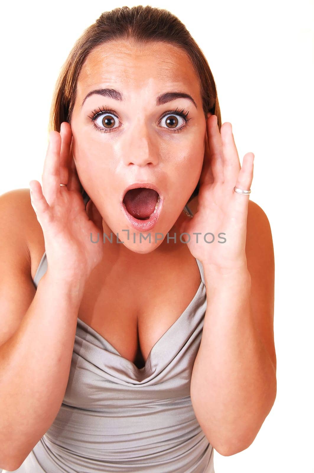 Pretty girl screaming.