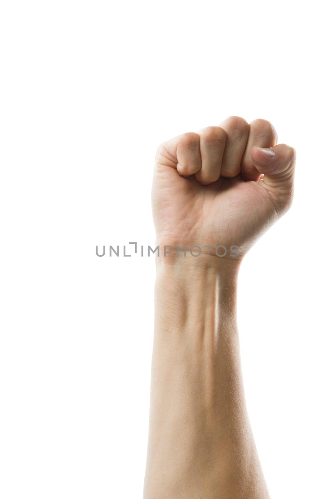 Hand clenched into a fist