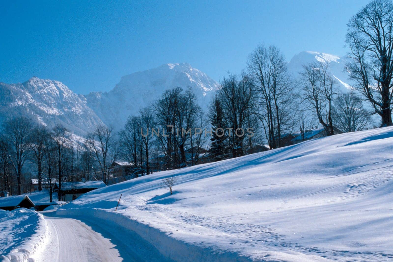 Mountains in winter with snow