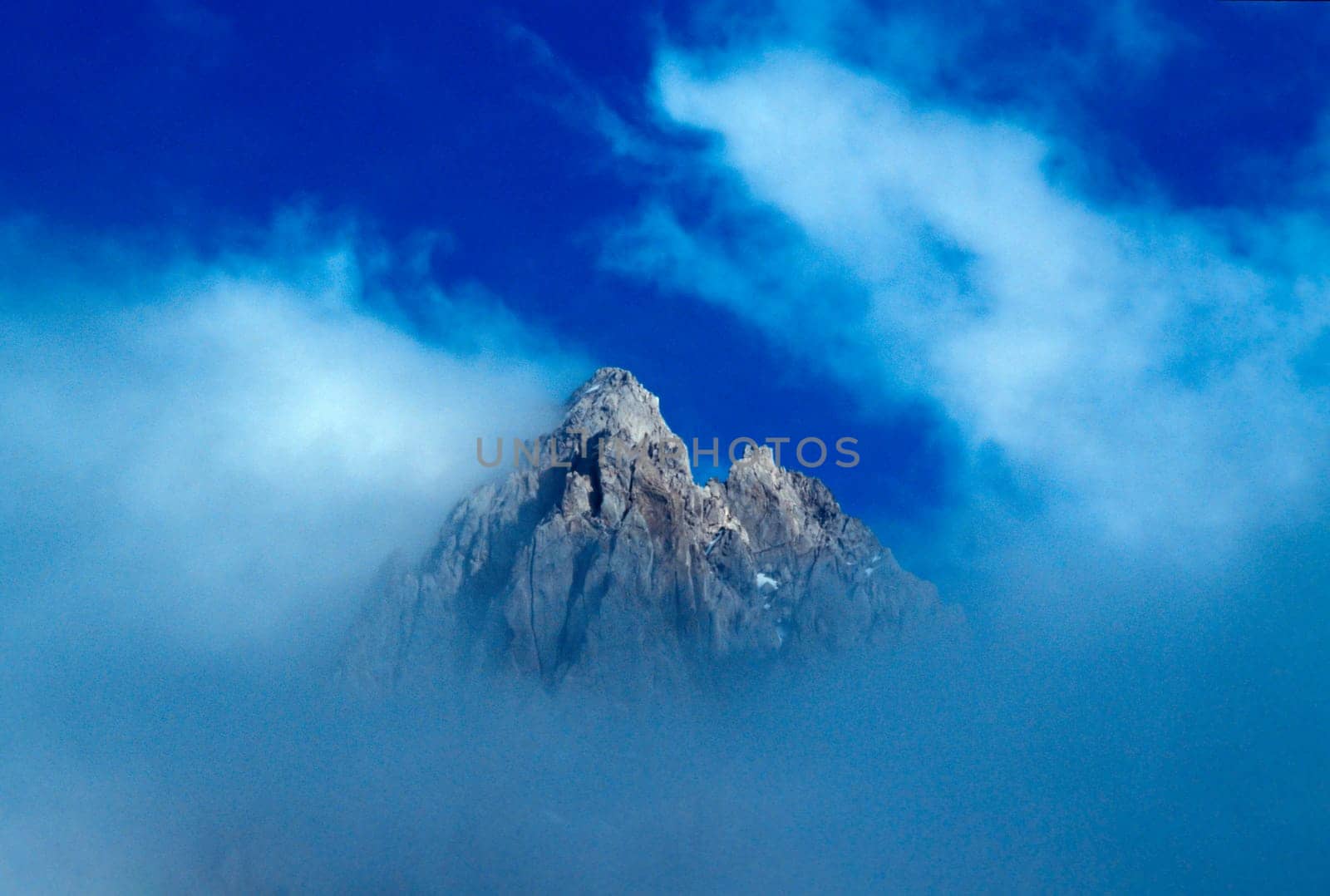 Mountain in clouds