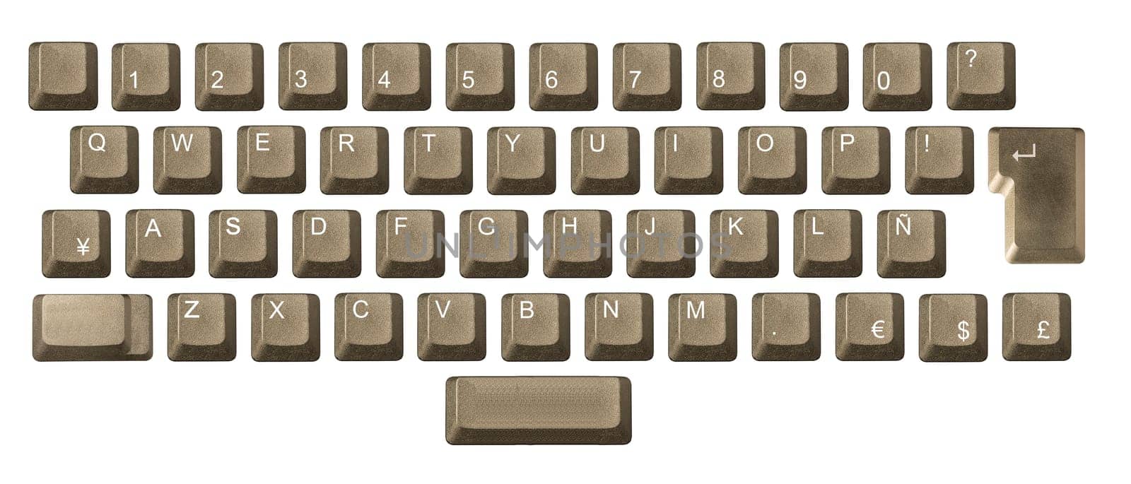 computer key in a keyboard with letter, number and symbols