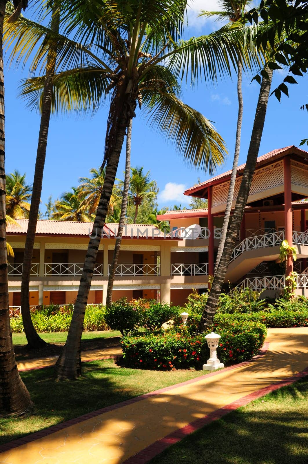 Hotel at tropical resort