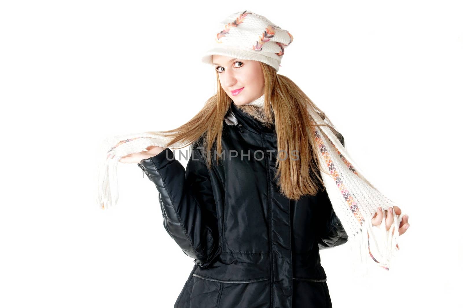 young woman with scarf