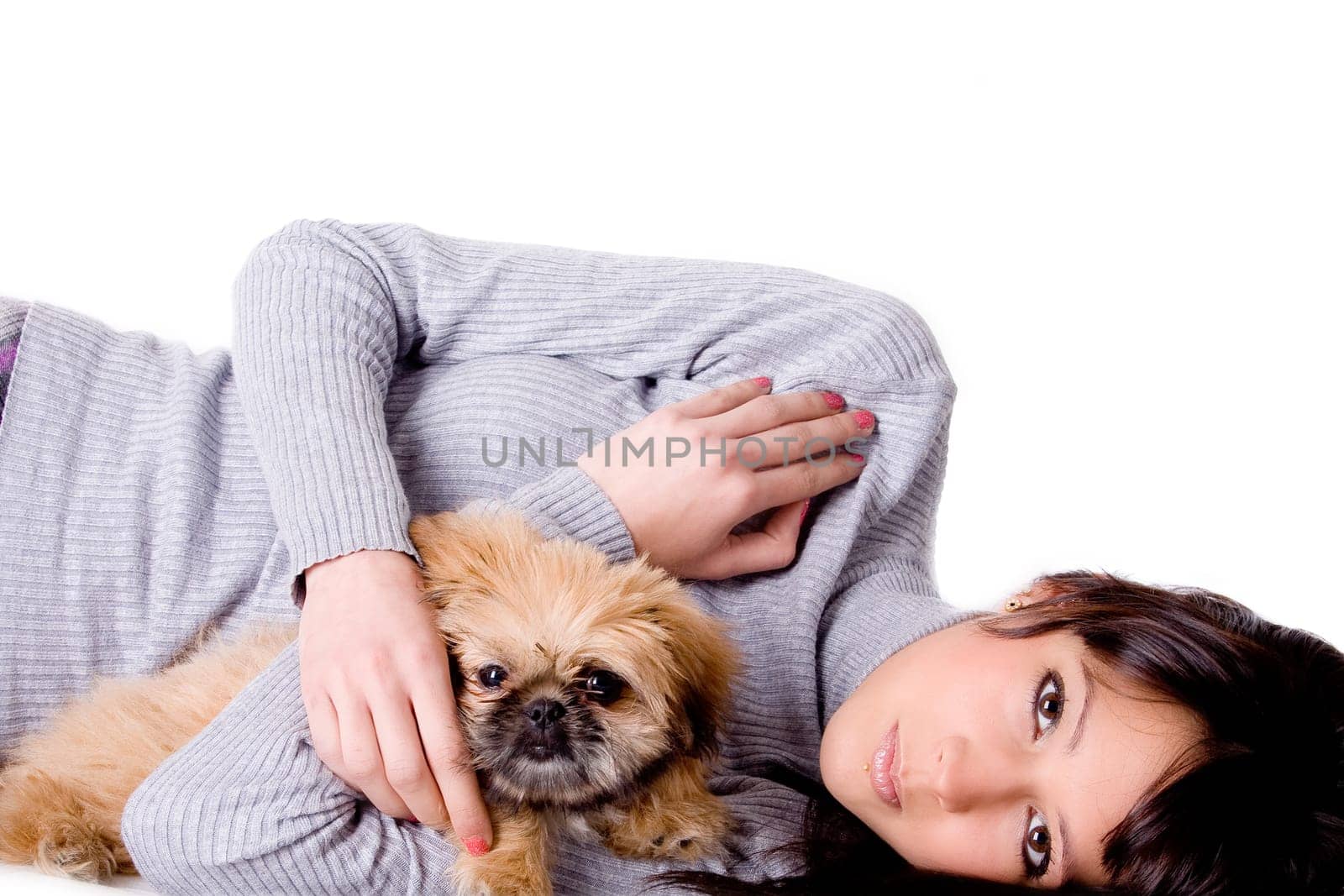 Hugging with the puppy