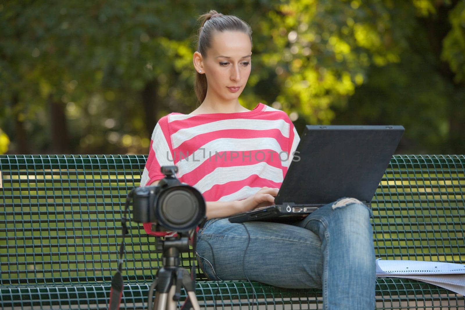 Photographer with laptop