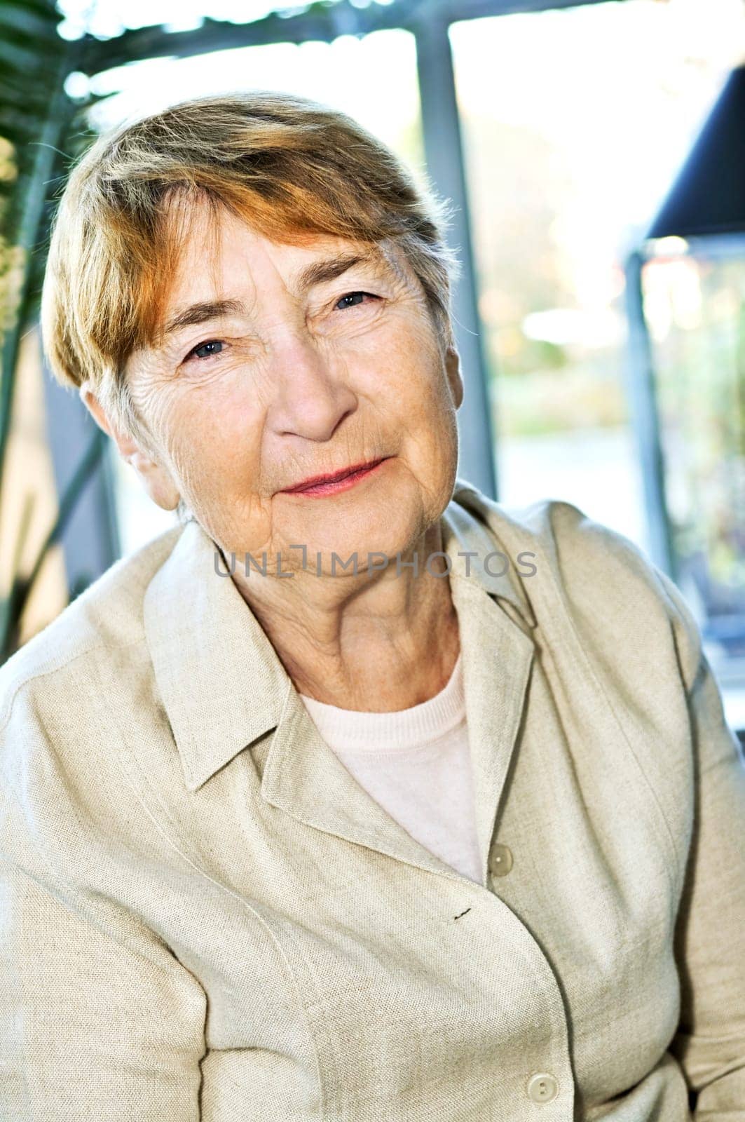 Elderly woman smiling