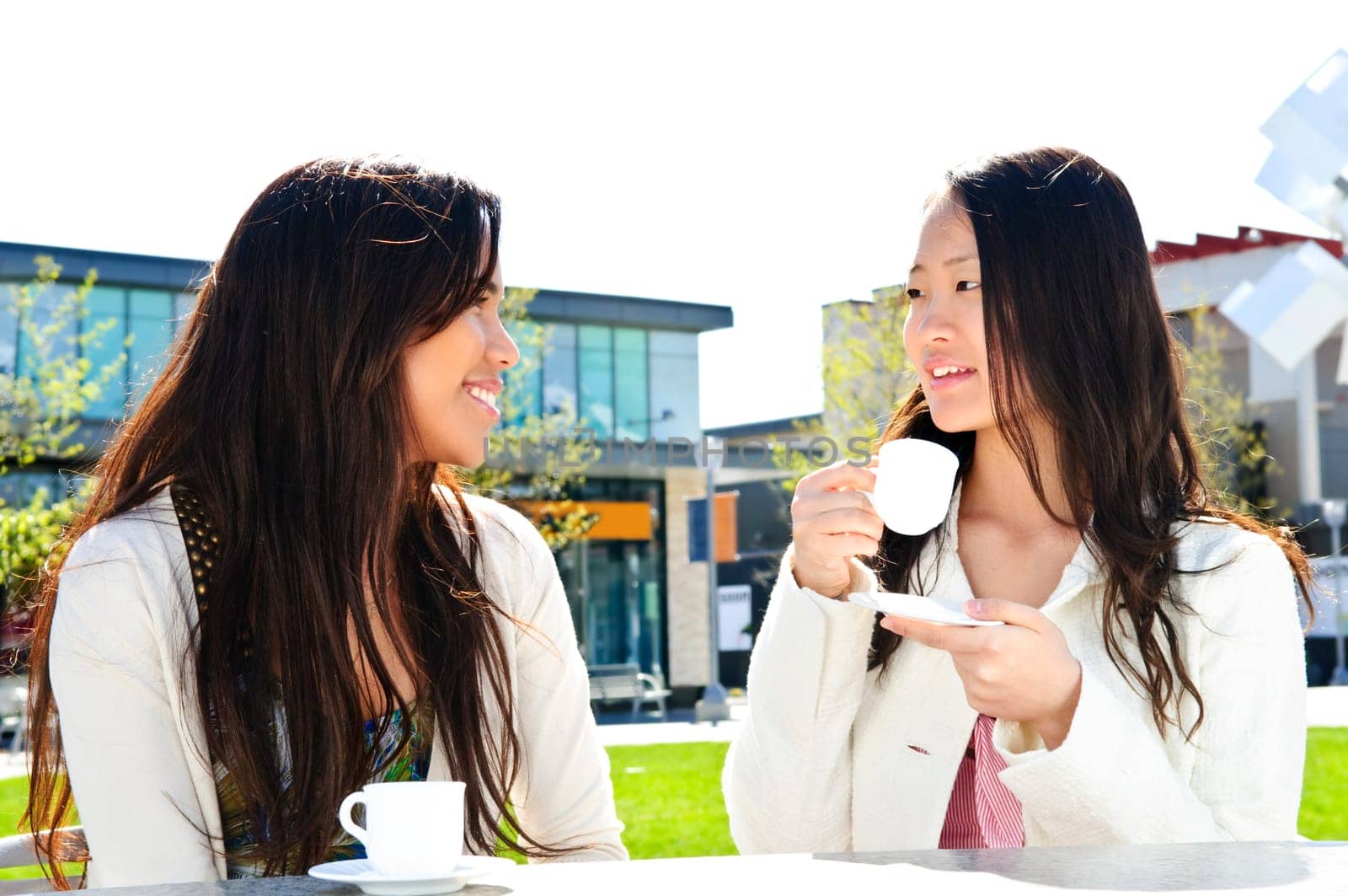 Girlfriends having coffee