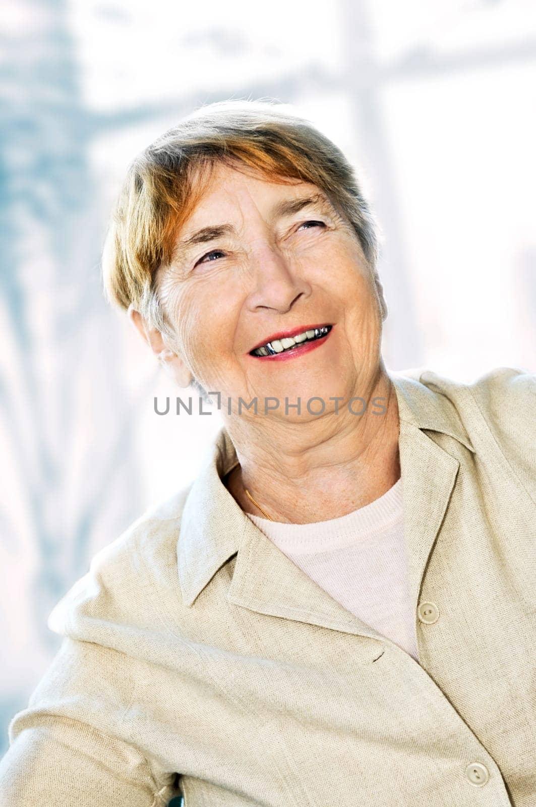 Elderly woman smiling