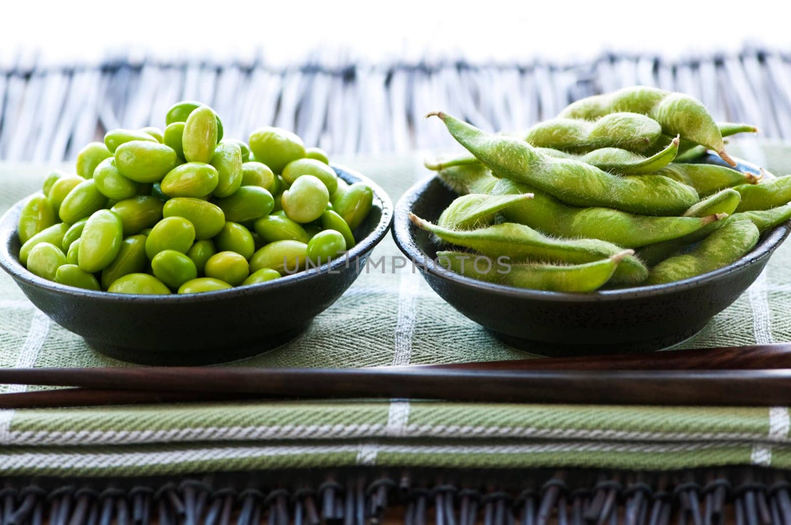 Soy beans in bowls
