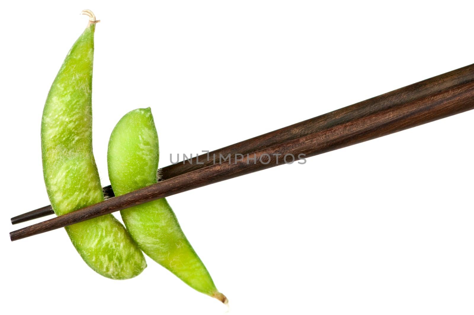 Soy beans with chopsticks