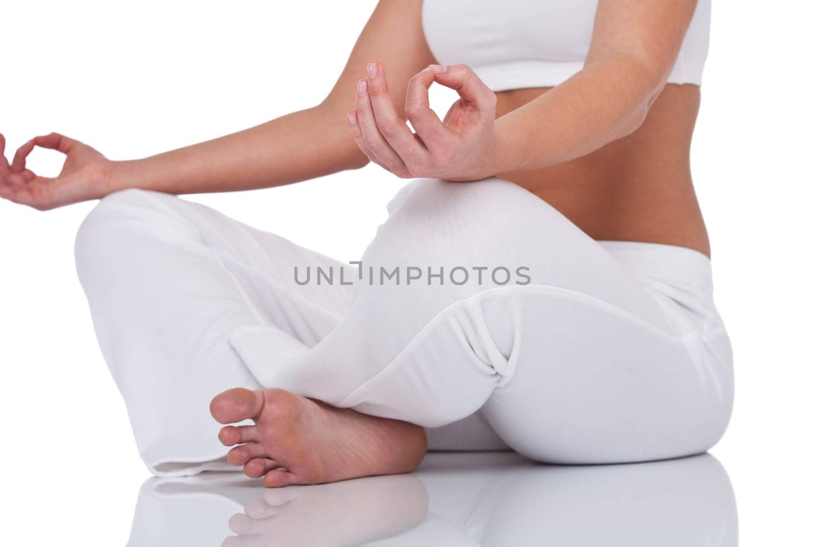 Fitness series - Part of female body in yoga position
