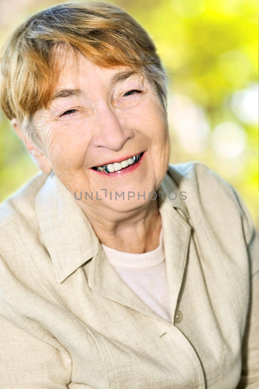 Elderly woman smiling