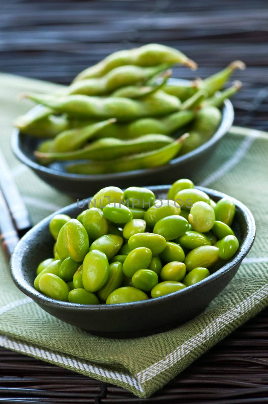 Soy beans in bowls