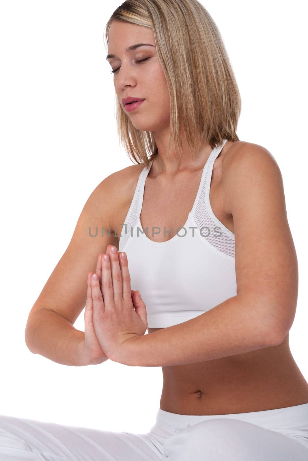 Fitness series - Blond woman in yoga pos