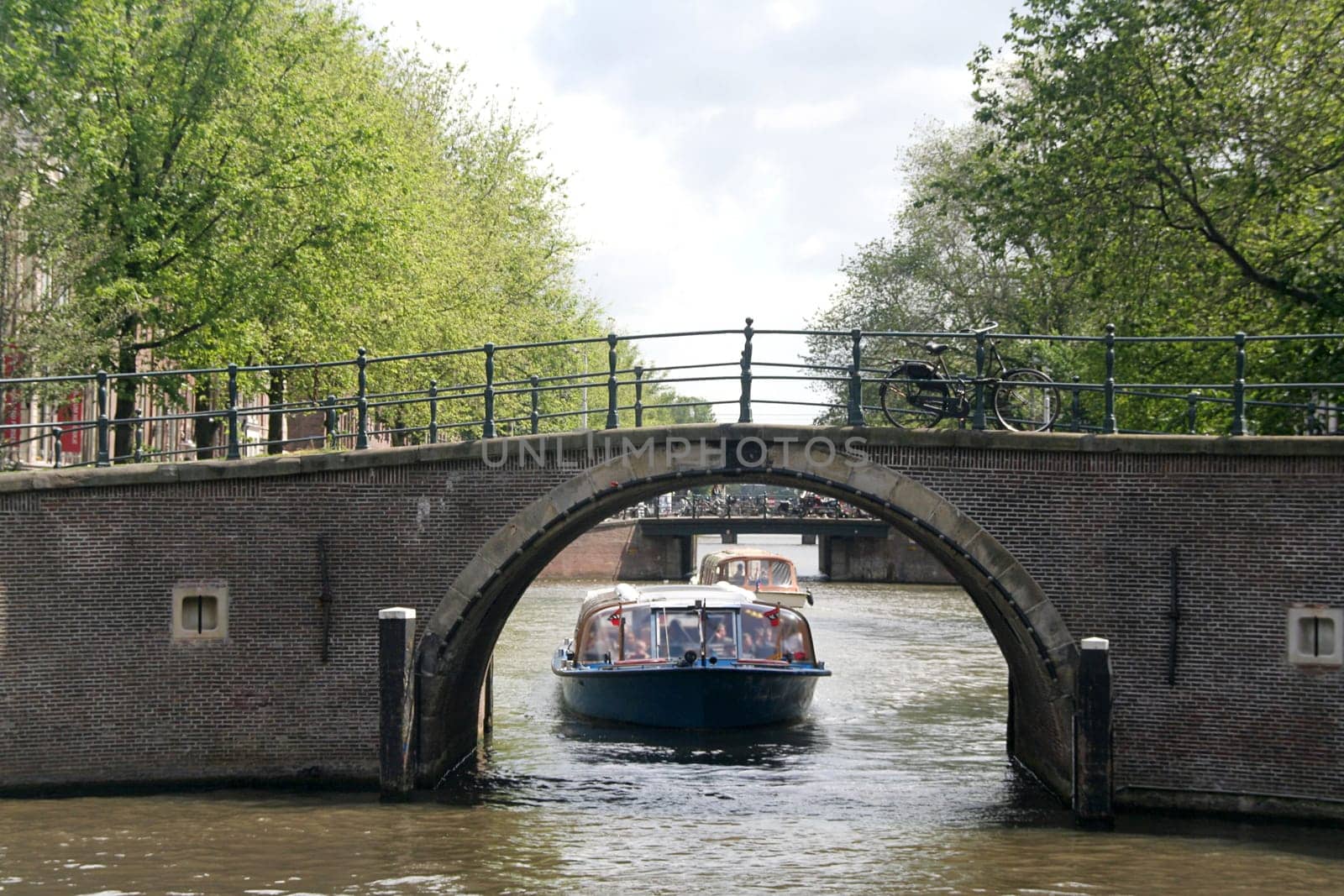 Canal boats in Amsterdam, Netherlands