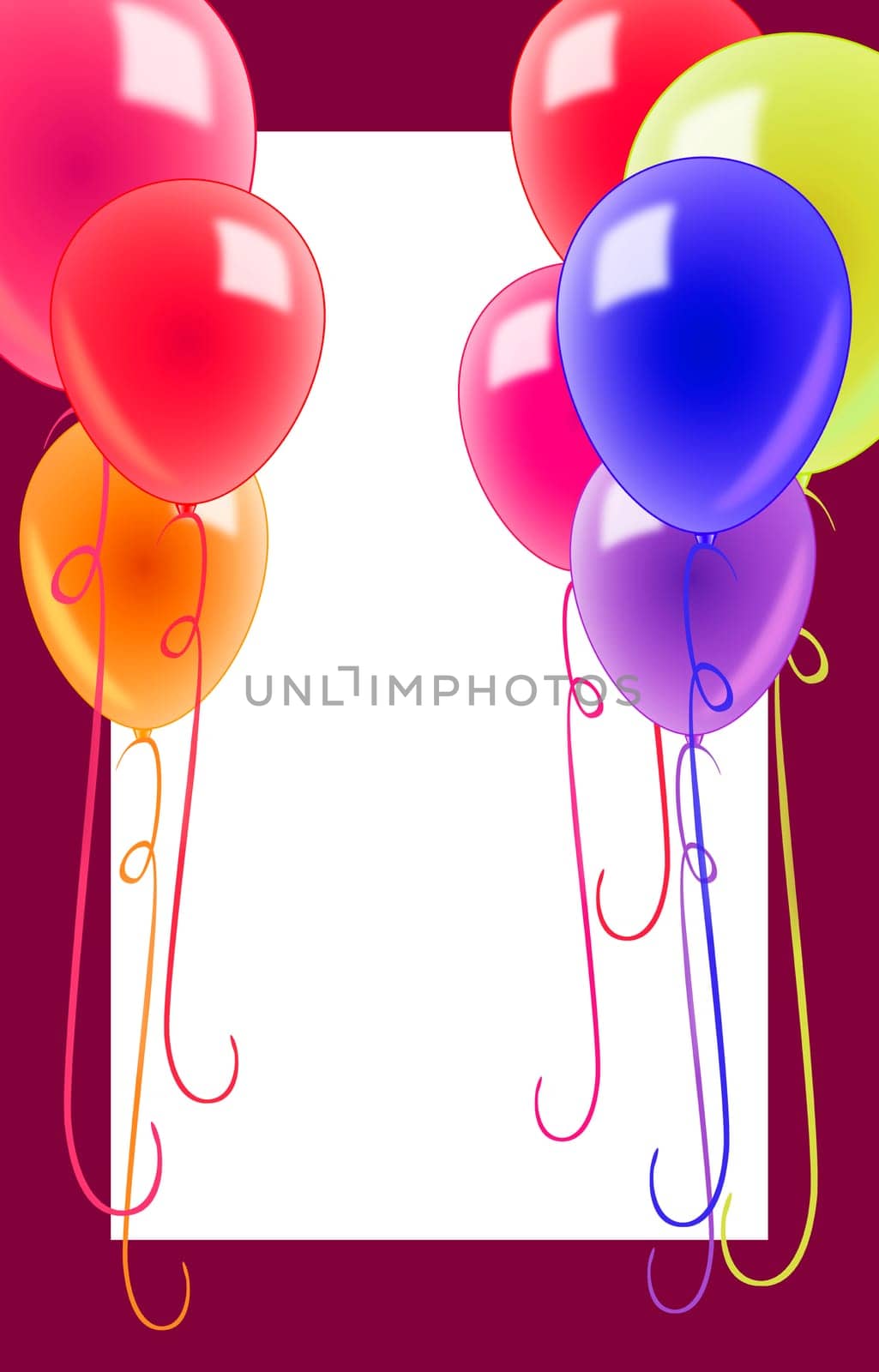 Balloons Colorful Left Right Frame