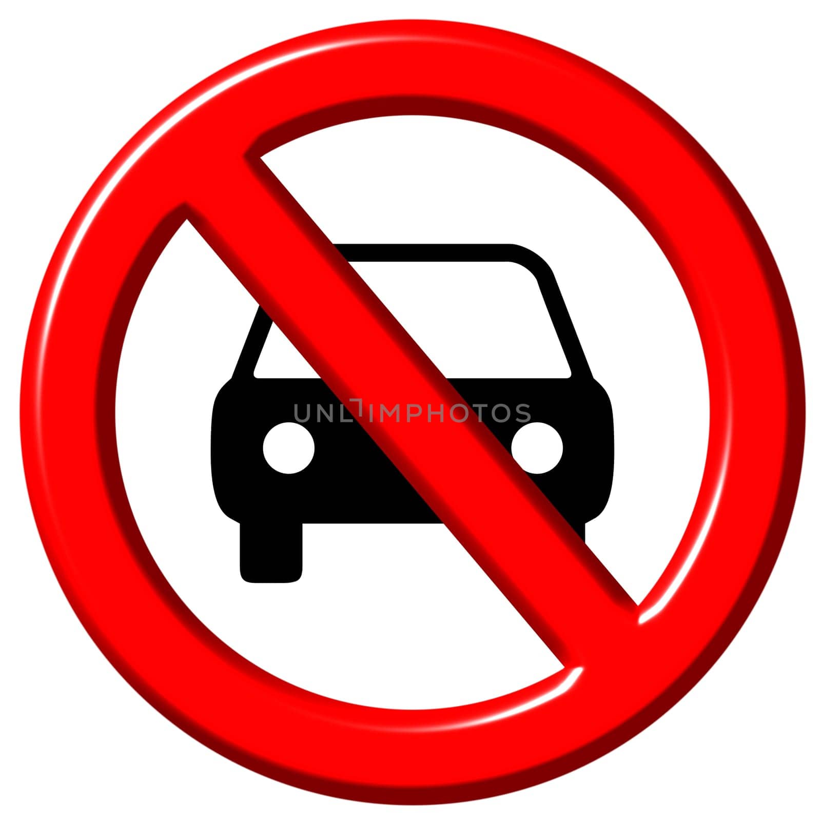 No cars allowed 3d sign