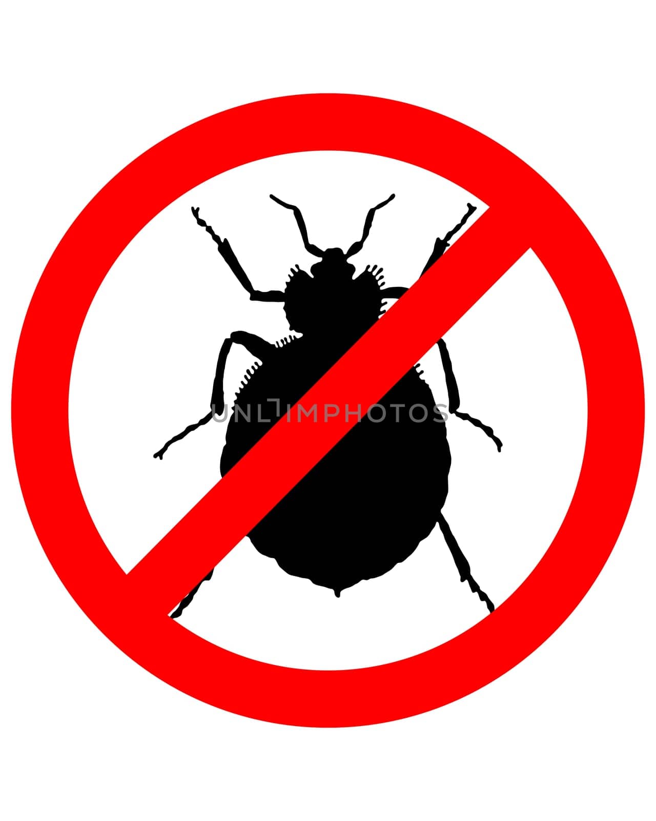 Prohibition sign for bed bugs