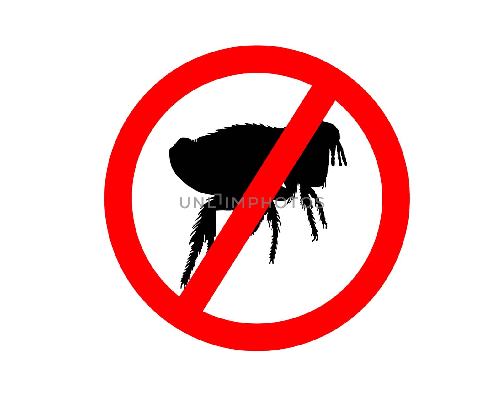 Prohibition sign for fleas