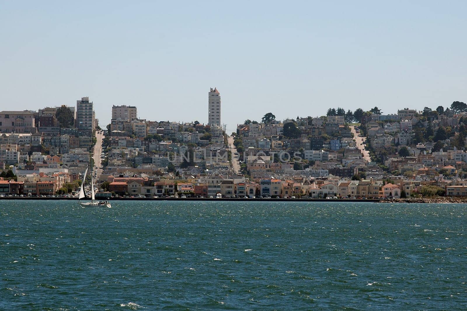 City view of San Francisco from the sea
