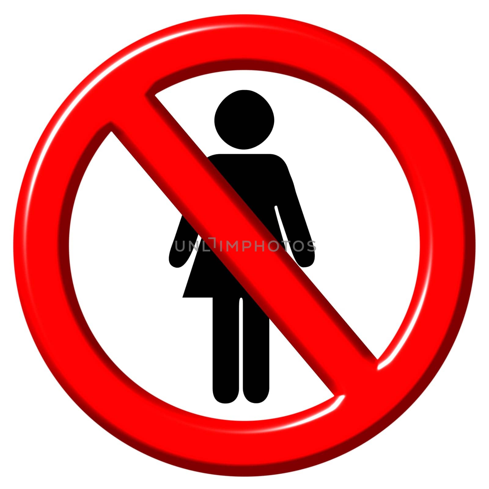 No women 3d sign