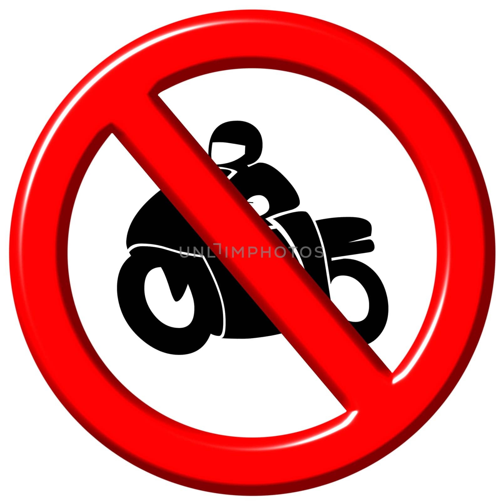 No motorbikes 3d sign