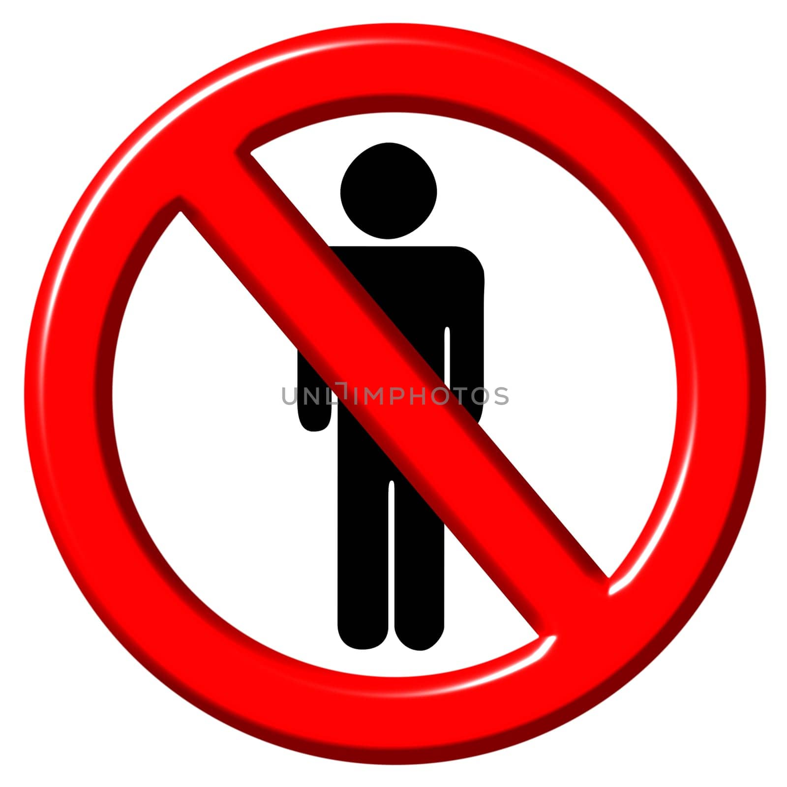 No men 3d sign
